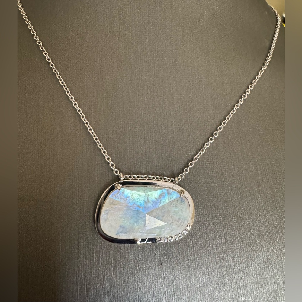 Adornia Moonstone & White Topaz Pendant - Picture 2 of 11